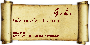 Göncző Larina névjegykártya